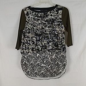 Zara W/B collection color block top.